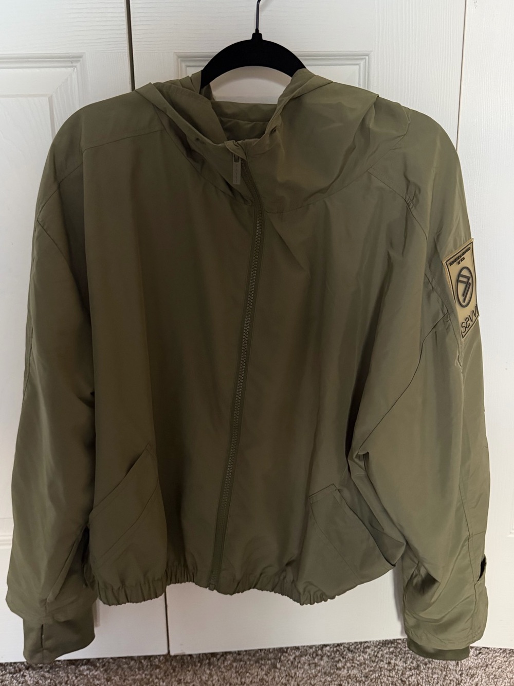 Savvi Olive Green Hooded Windbreaker Jacket - Unbranded